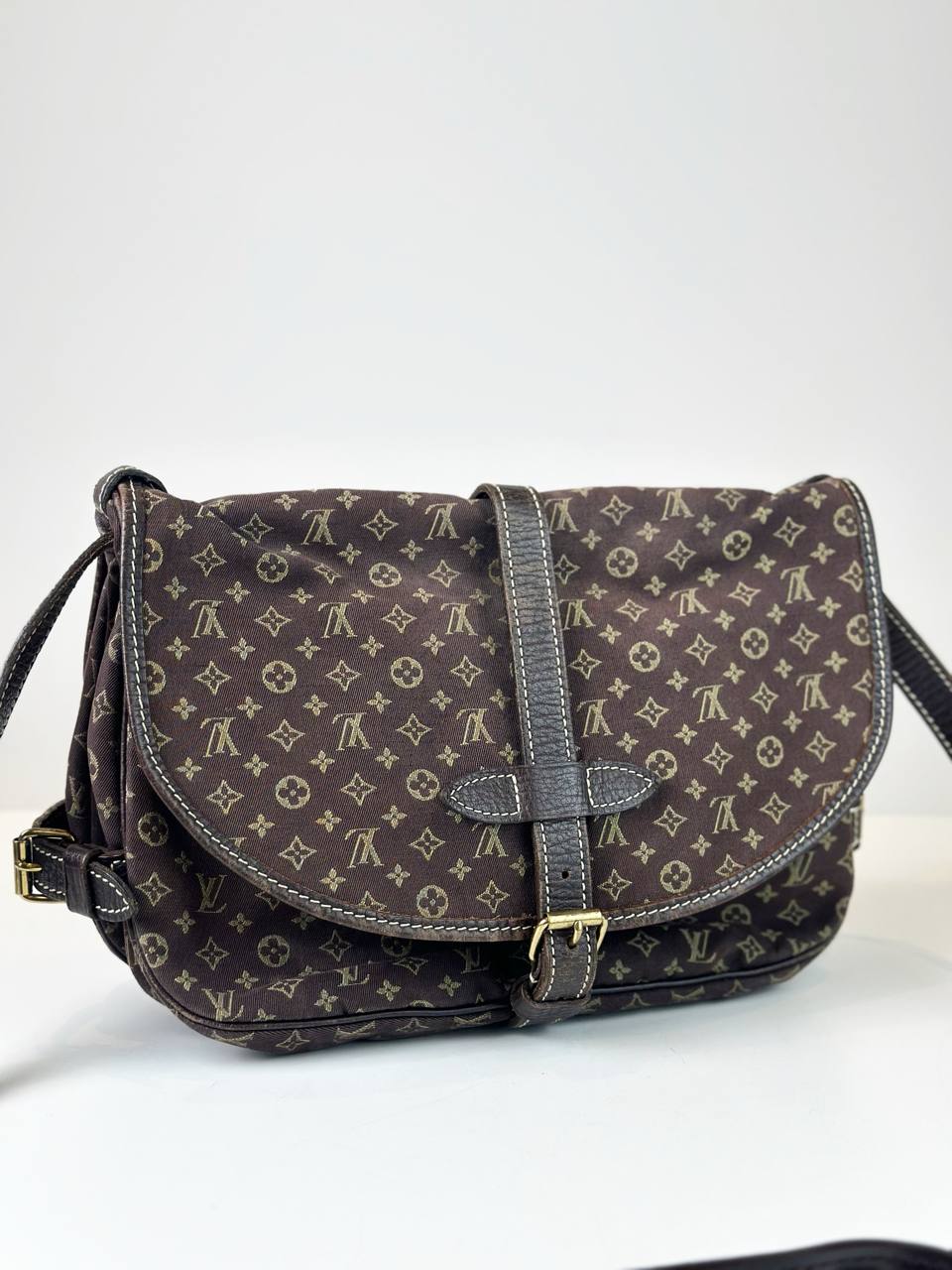 LOUIS VUITTON MINI LIN SAUMUR 30 CROSSBODY BAG