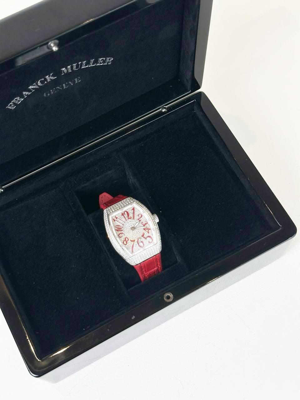 FRANCK MULLER VANGUARD RED DIAMOND DIAL WATCH