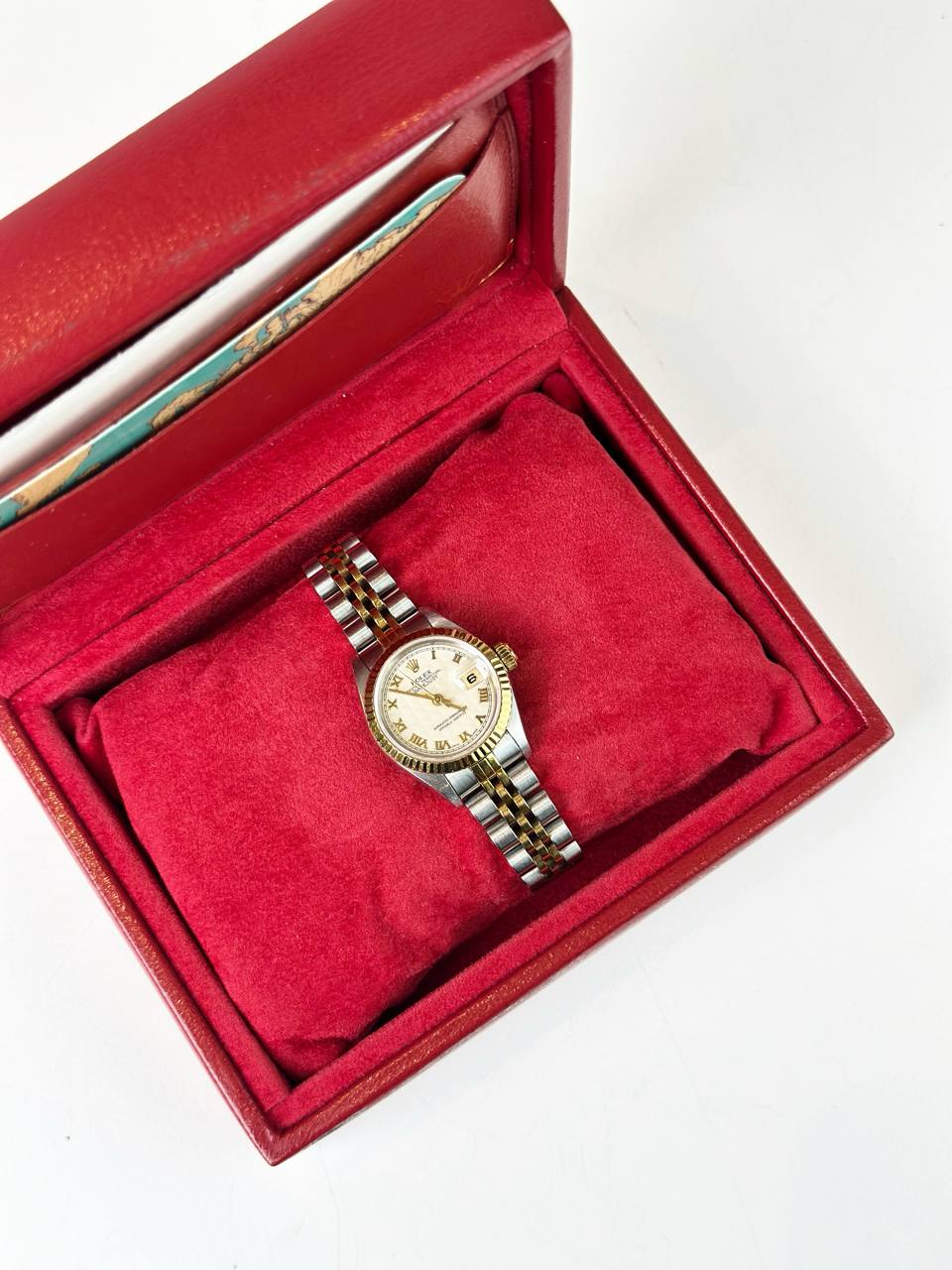 ROLEX LADY-DATEJUST ROMAN NUMERAL PYRAMID DIAL STEEL GOLD JUBILEE WATCH
