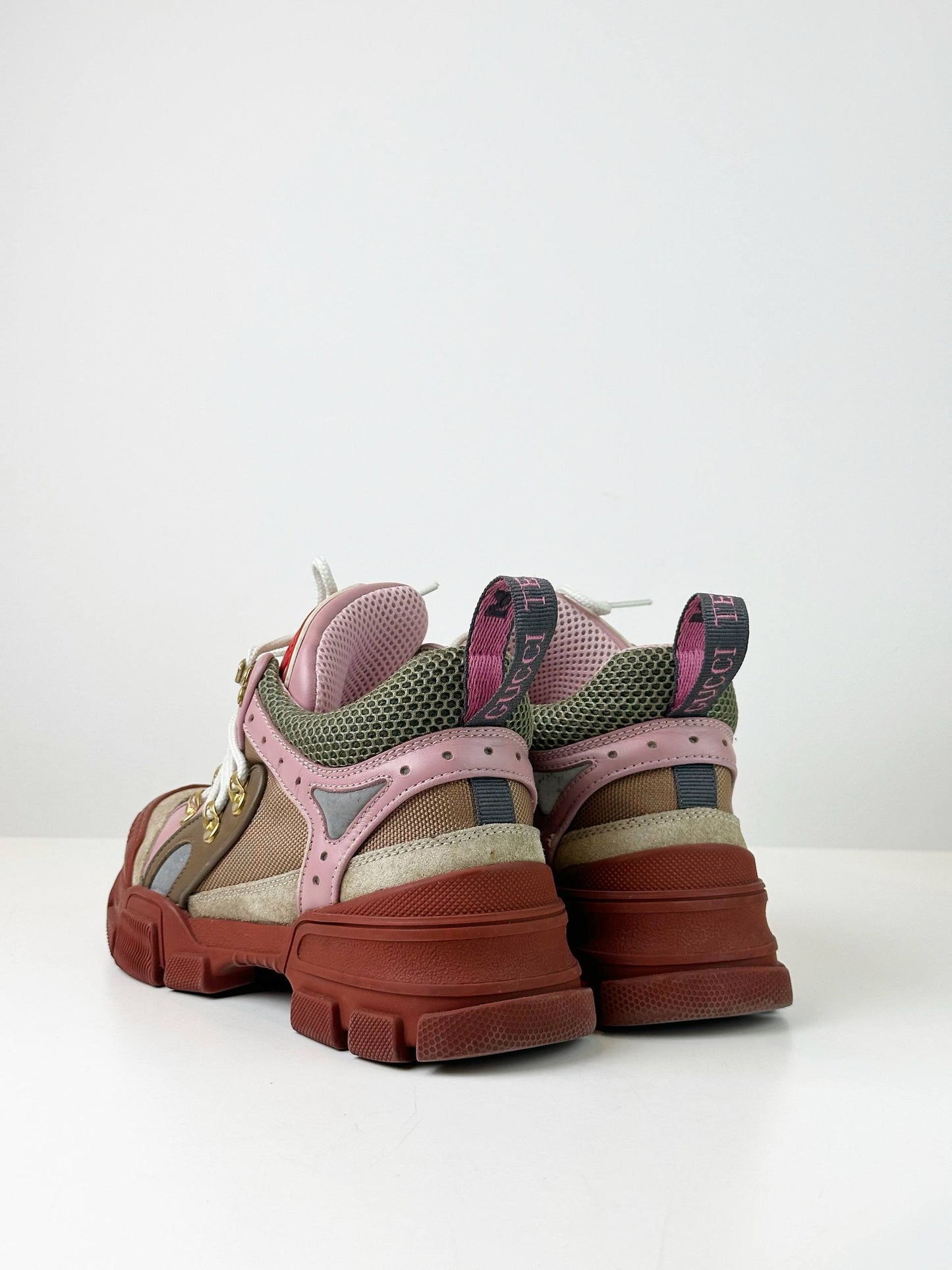 GUCCI PINK MULTICOLOR FLASHTREK SNEAKERS