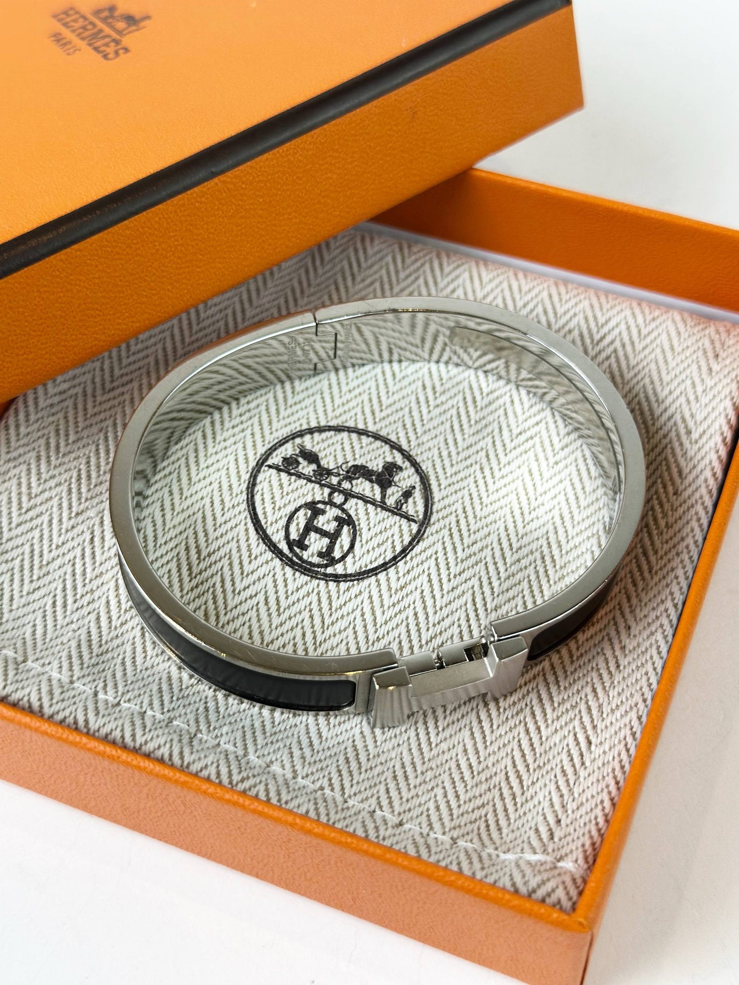 HERMES CLIC CLAC H BRACELET BLACK FULL SET