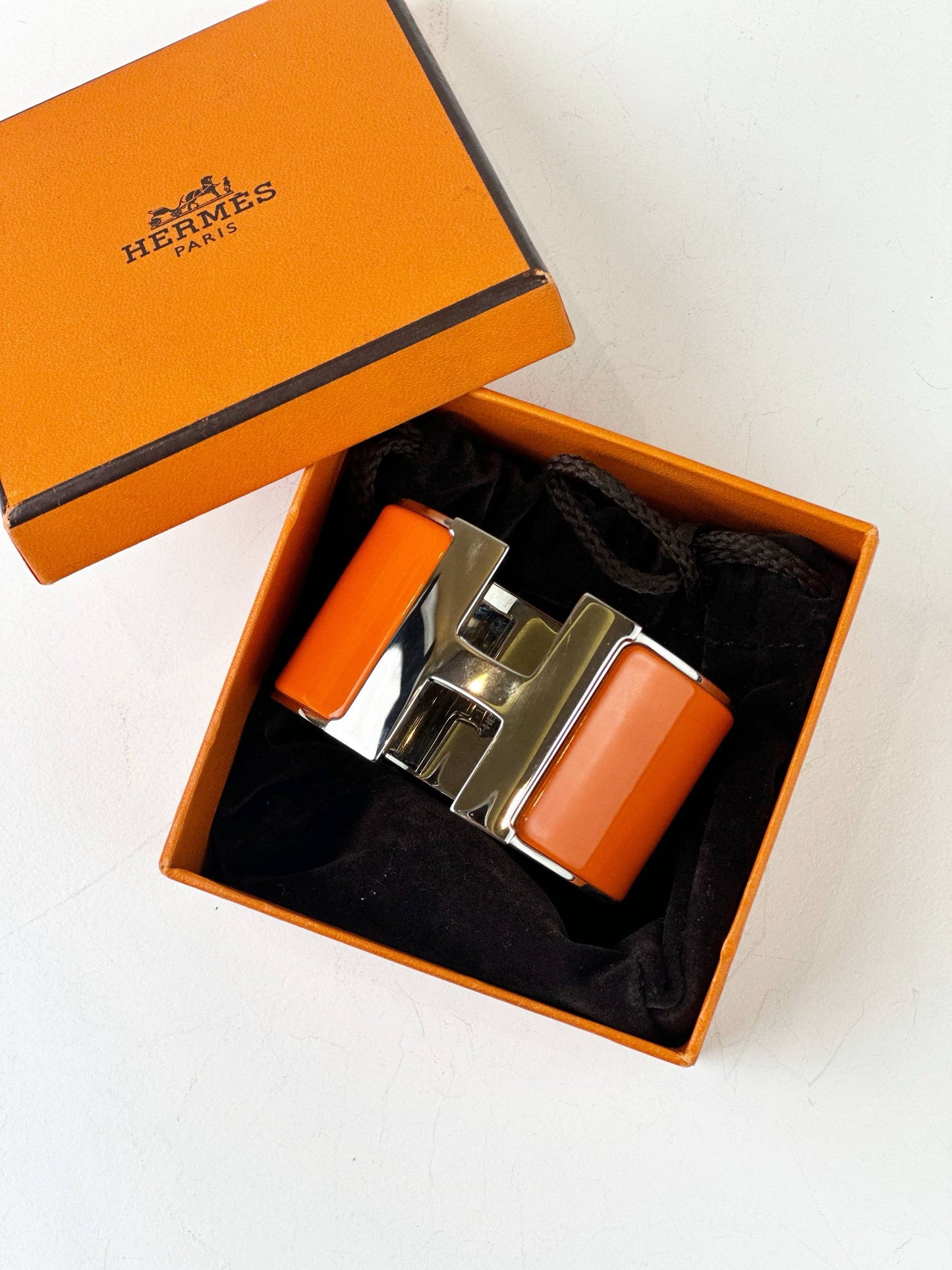 HERMES CLIC CLAC H ORANGE BRACELET