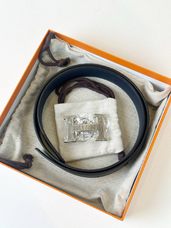 HERMES H TOUAREG REVERSIBLE LEATHER BELT FULL SET
