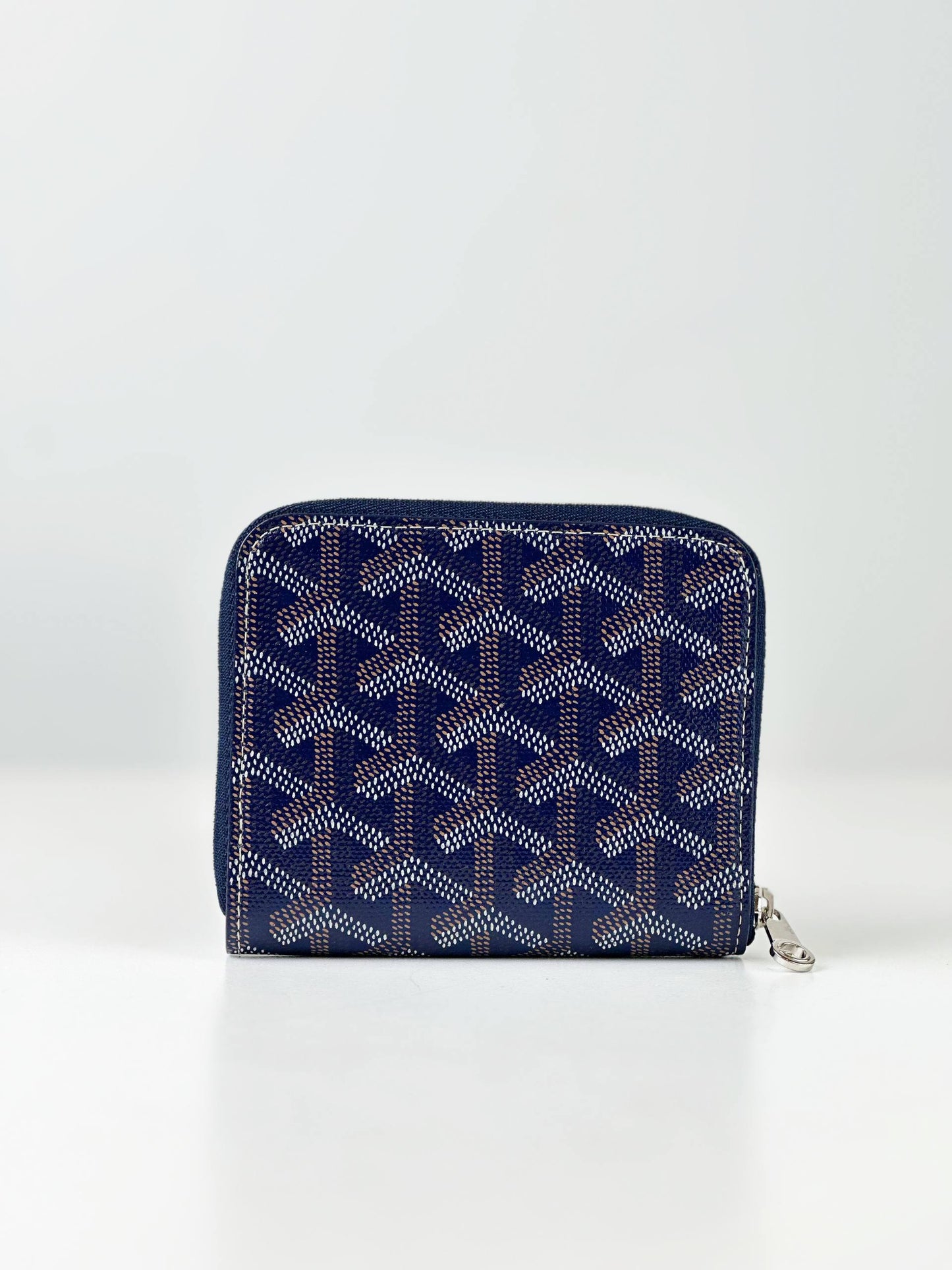GOYARD MATIGNON CHEVRON PRINT NAVY BLUE PM WALLET