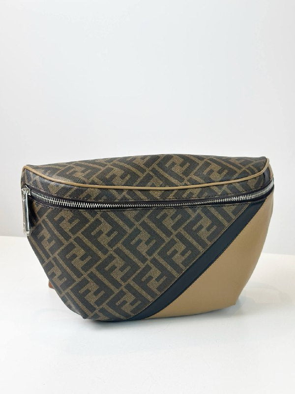 FENDI DIAGONAL ZUCCA FF BELT BAG FULL SET
