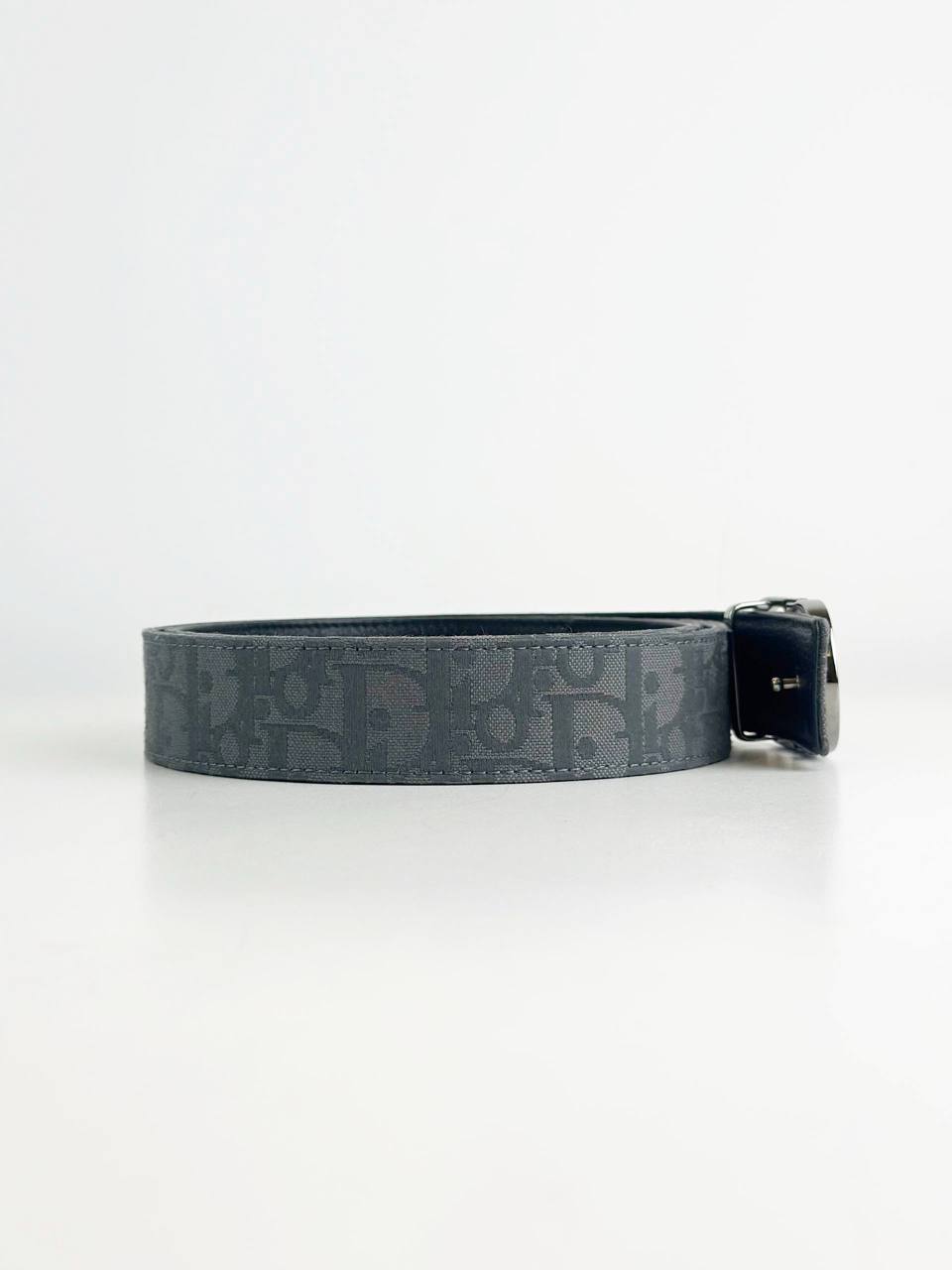 DIOR CD BUCKLE GREY OBLIQUE BELT
