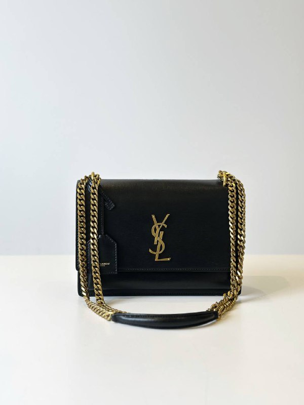 YSL Black & Gold Kate bag Medium Size