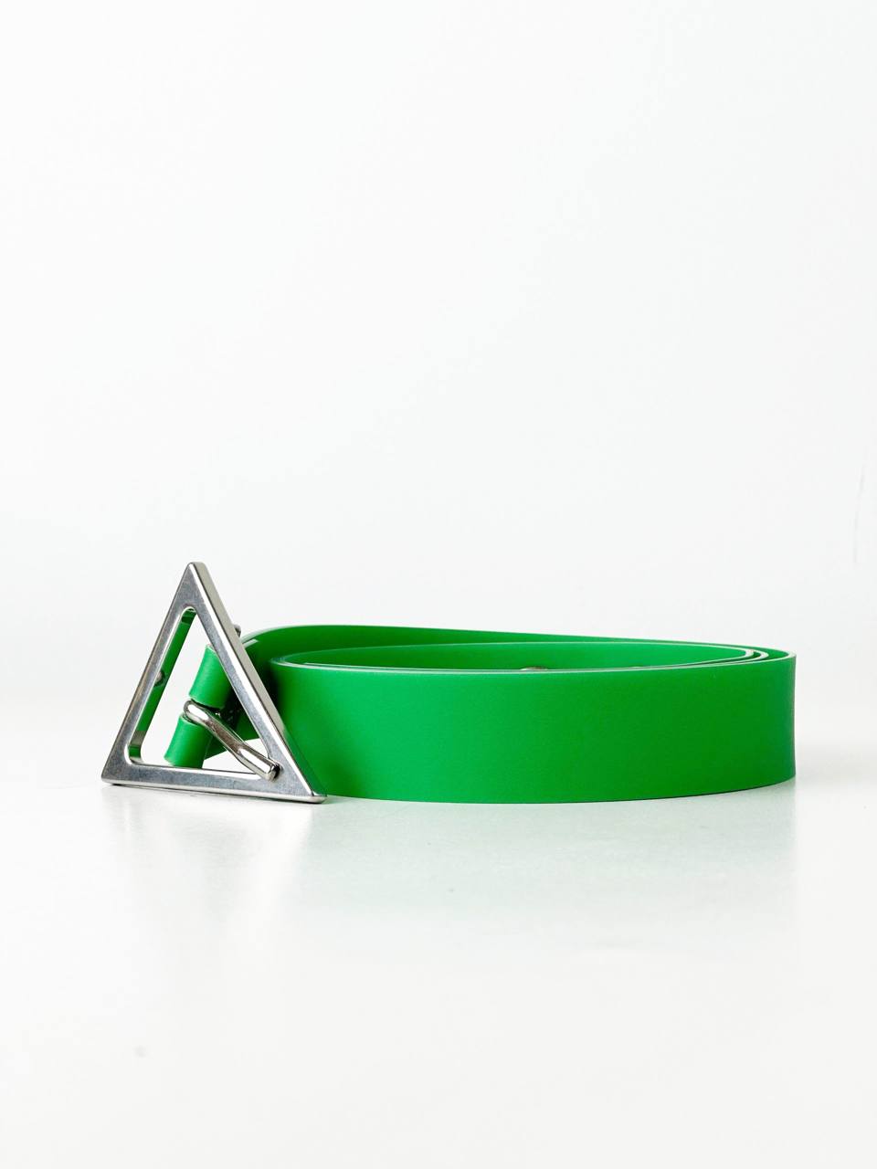BOTTEGA VENETA TRIANGLE BUCKLE GREEN BELT