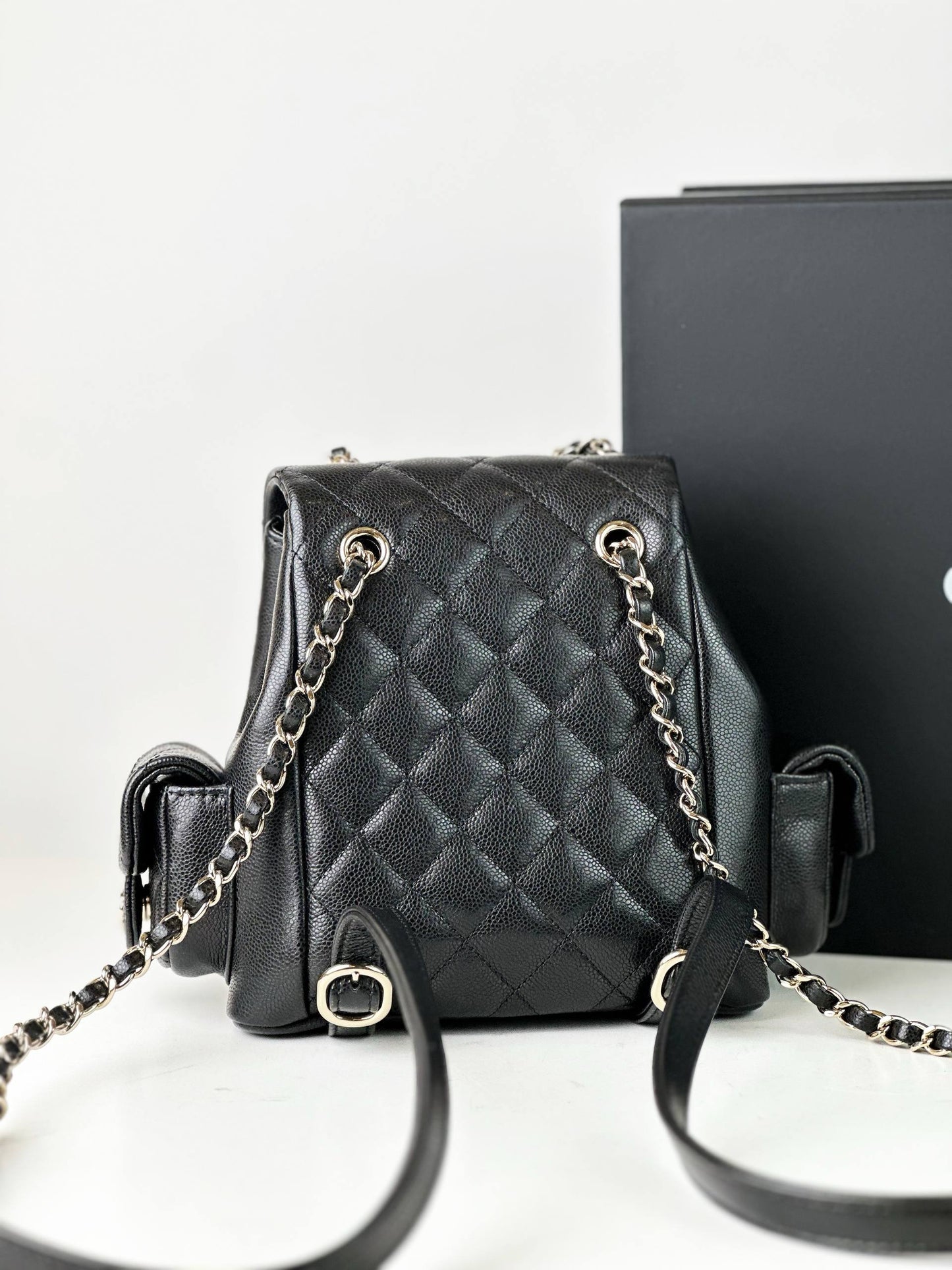 CHANEL 23K DUMA MULTI-POCKET BLACK BACKPACK