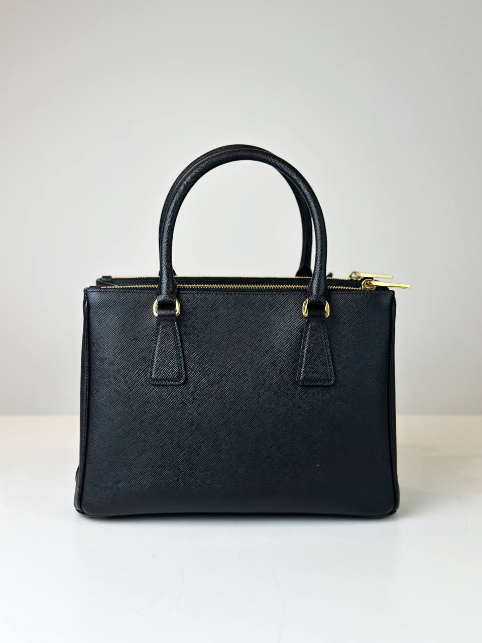 PRADA GALLERIA SAFFIANO LEATHER MEDIUM BLACK TOP HANDLE BAG