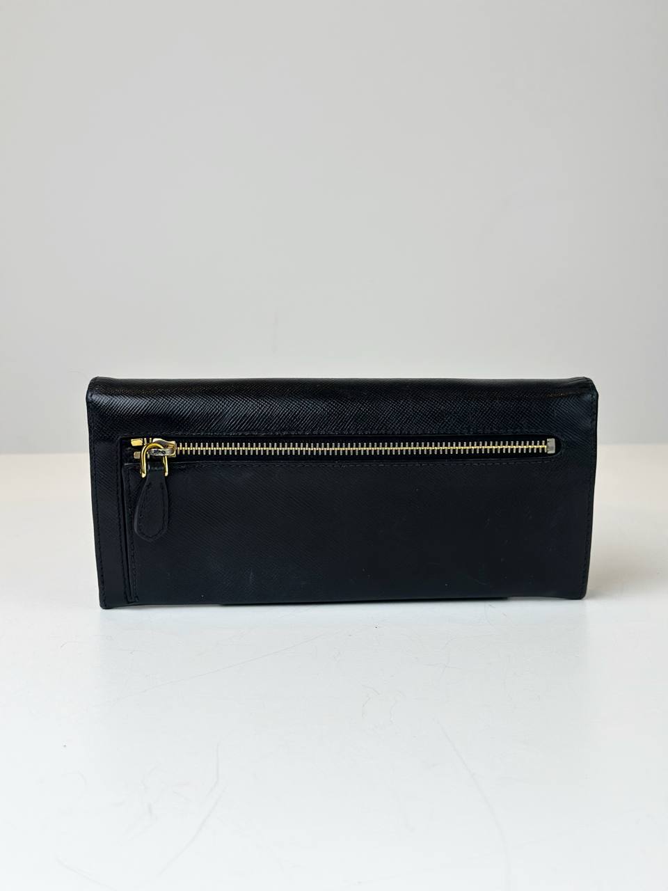 PRADA BLACK SAFFIANO LEATHER LONG WALLET