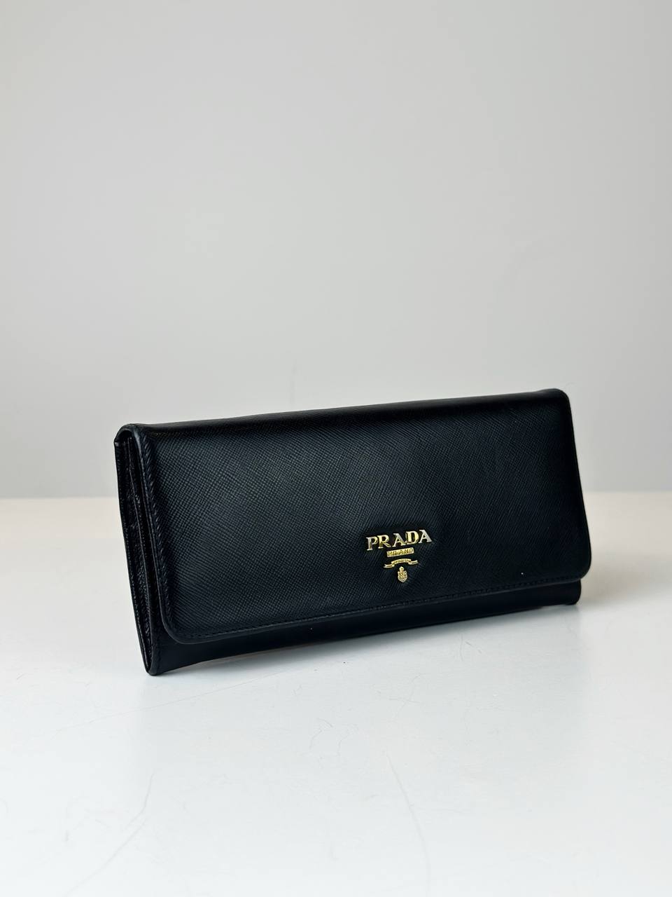 PRADA BLACK SAFFIANO LEATHER LONG WALLET