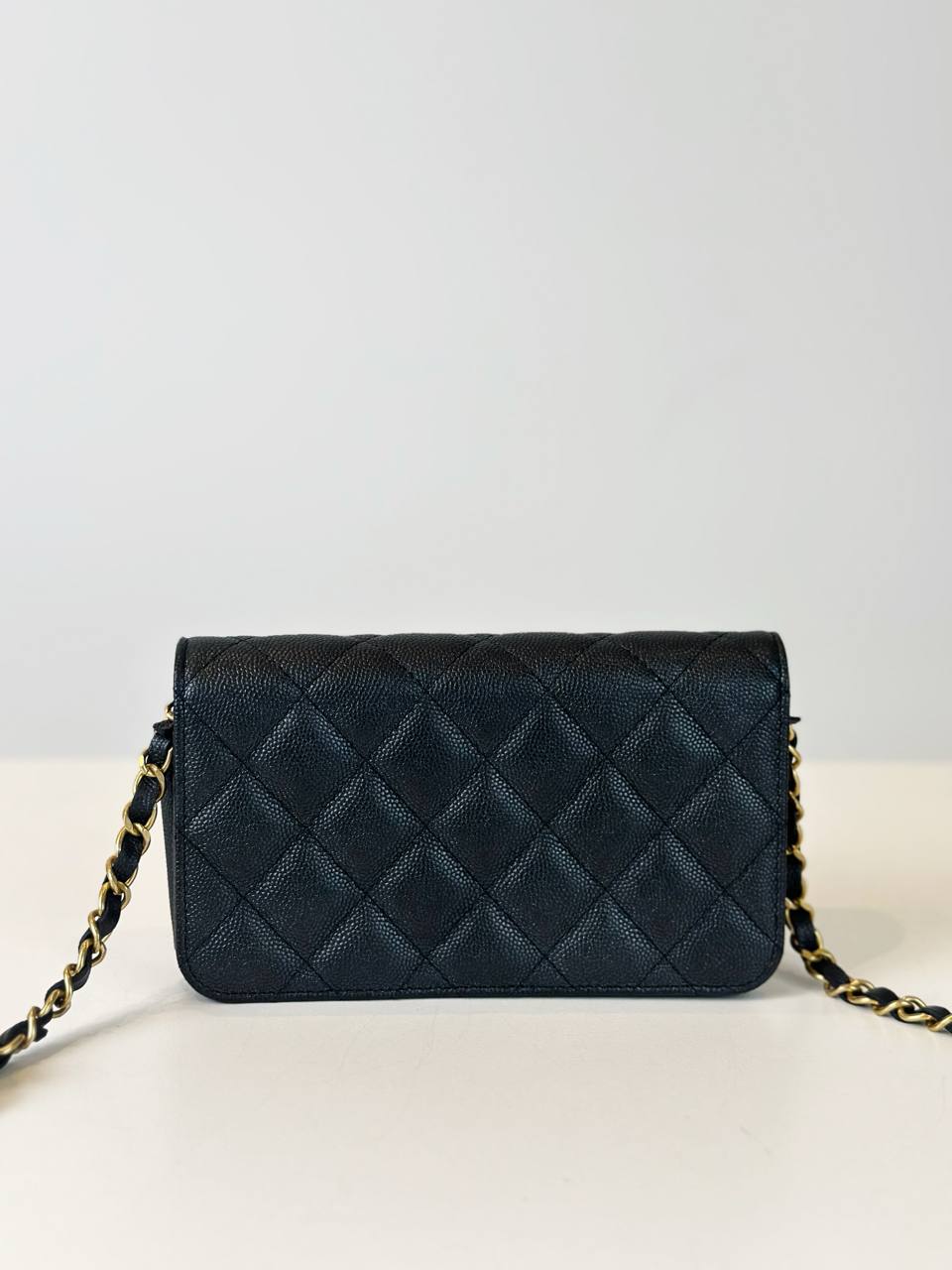 CHANEL CAVIAR LEATHER BLACK BELT BAG GHW