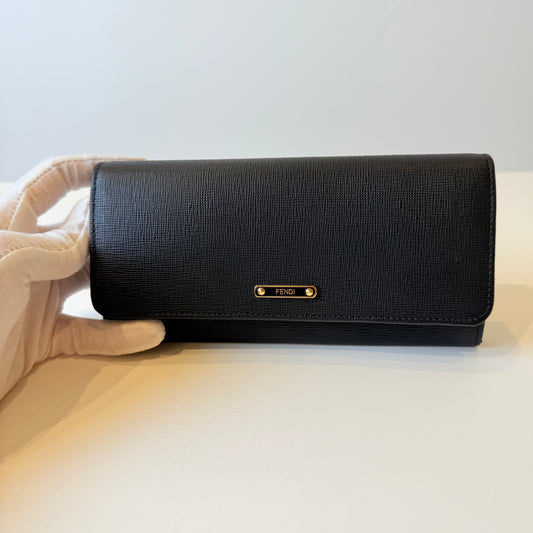 Fendi Black Long Wallet-like new condition & box