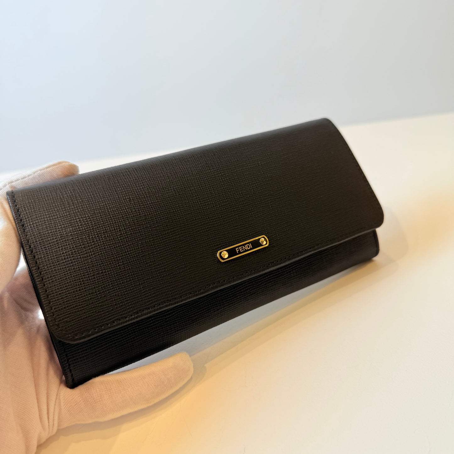 Fendi Black Long Wallet-like new condition & box