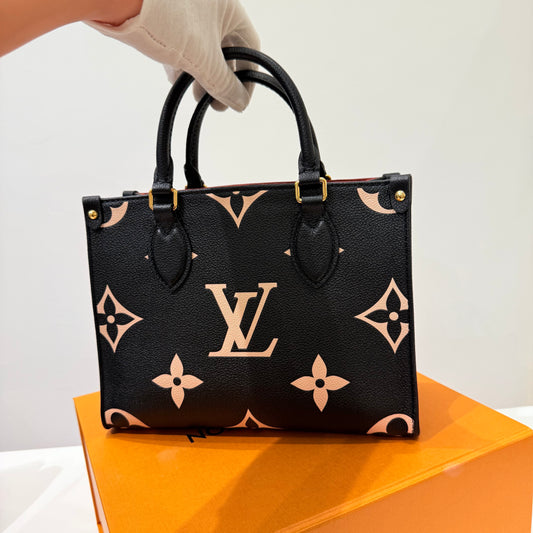 LV Black Calfskin Monogram Tote Bag Full Set