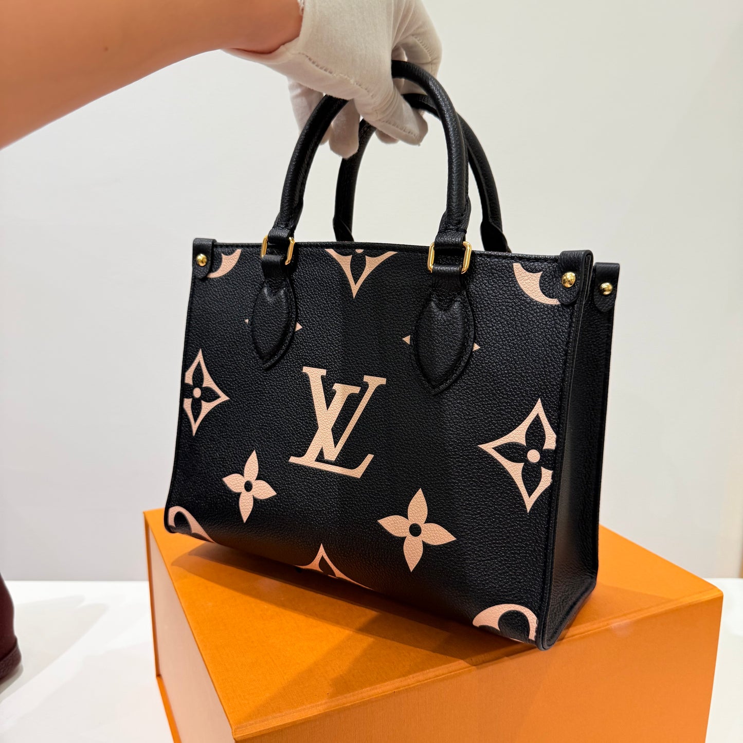 LV Black Calfskin Monogram Tote Bag Full Set