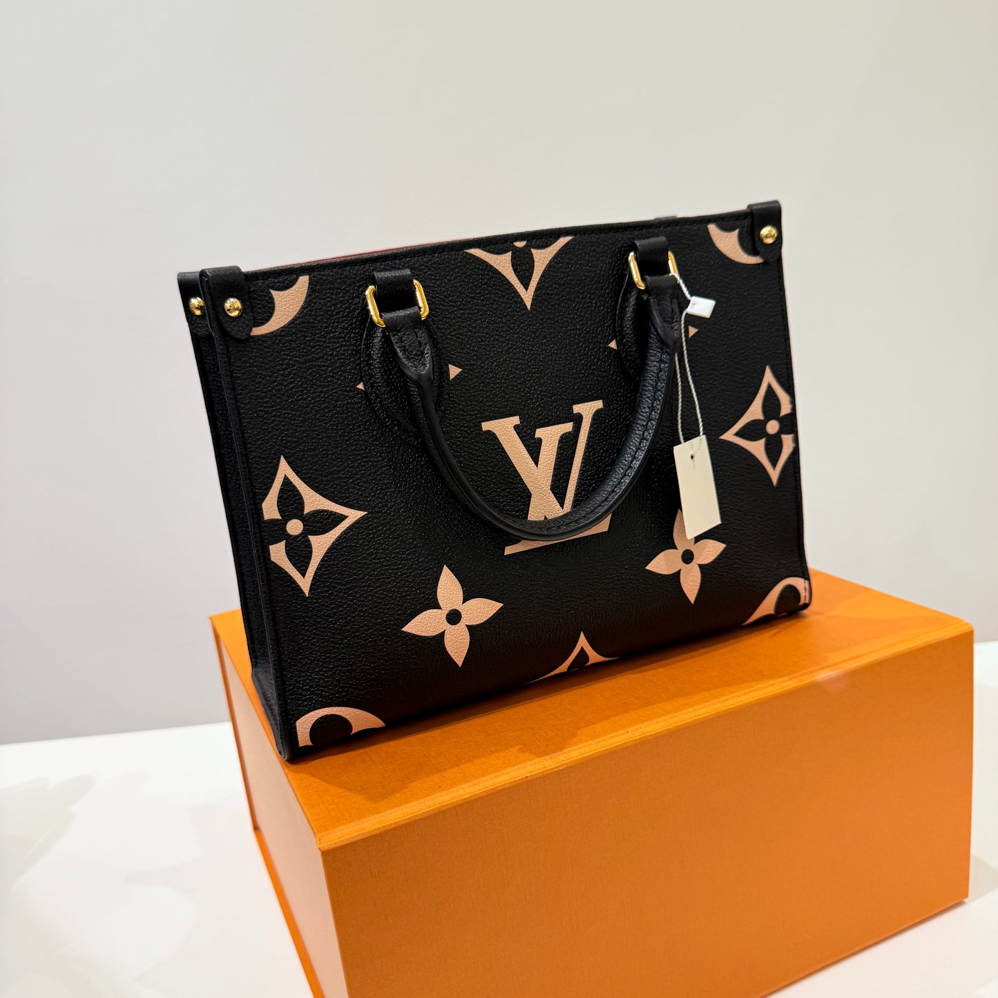 LV Black Calfskin Monogram Tote Bag Full Set