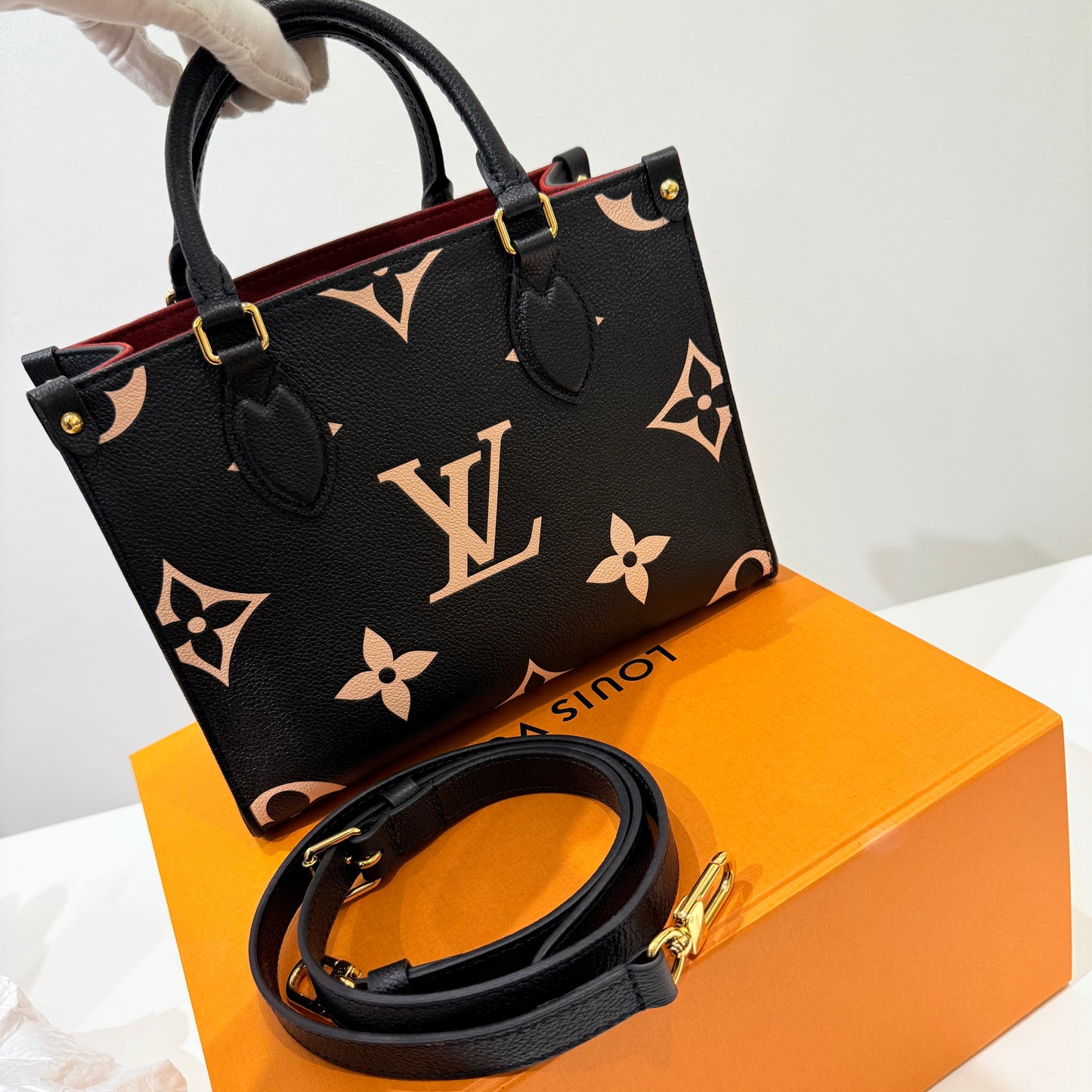 LV Black Calfskin Monogram Tote Bag Full Set