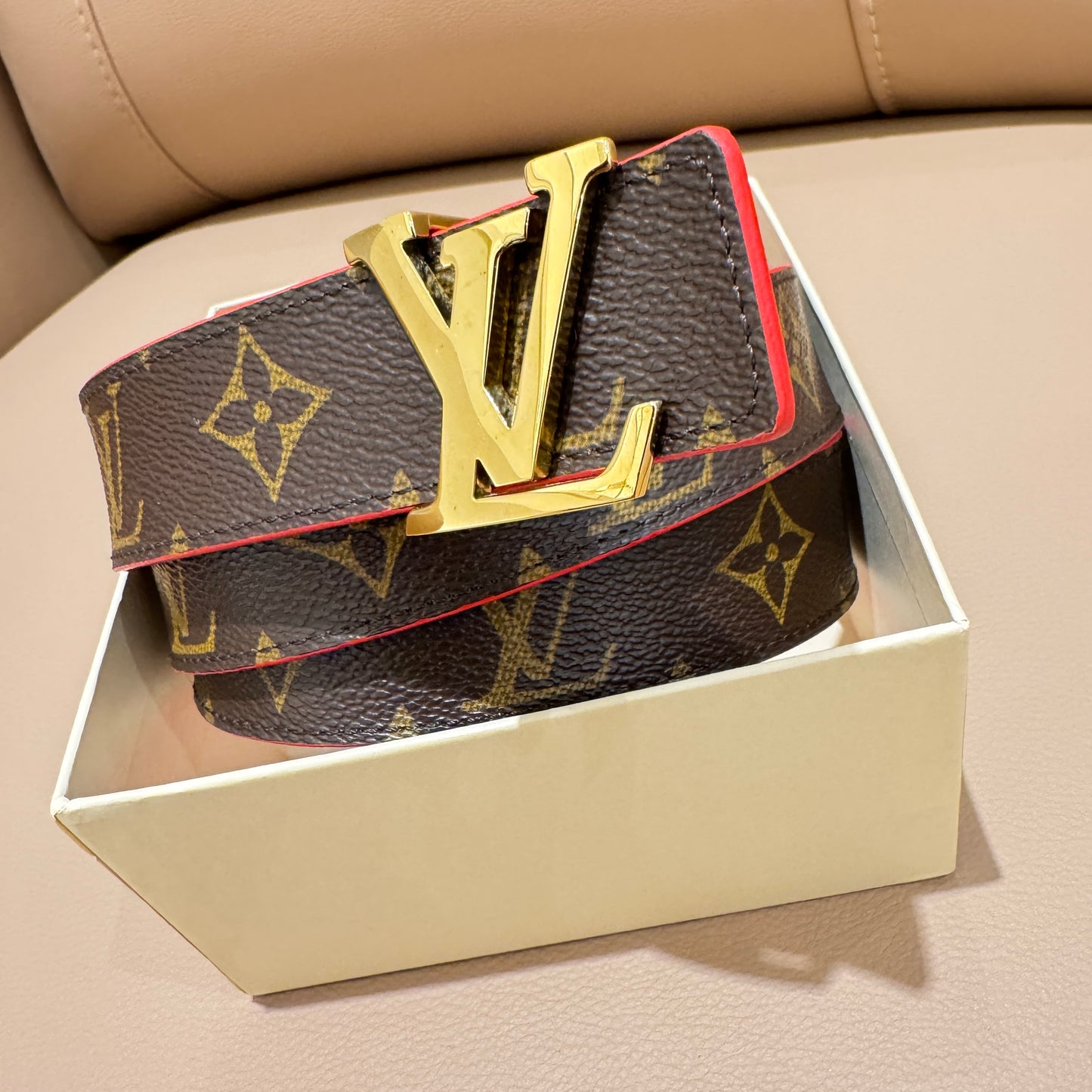 LV Monogram Belt with box