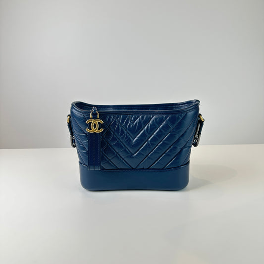 Chanel Dark Blue & Gold Gabrielle Small Size