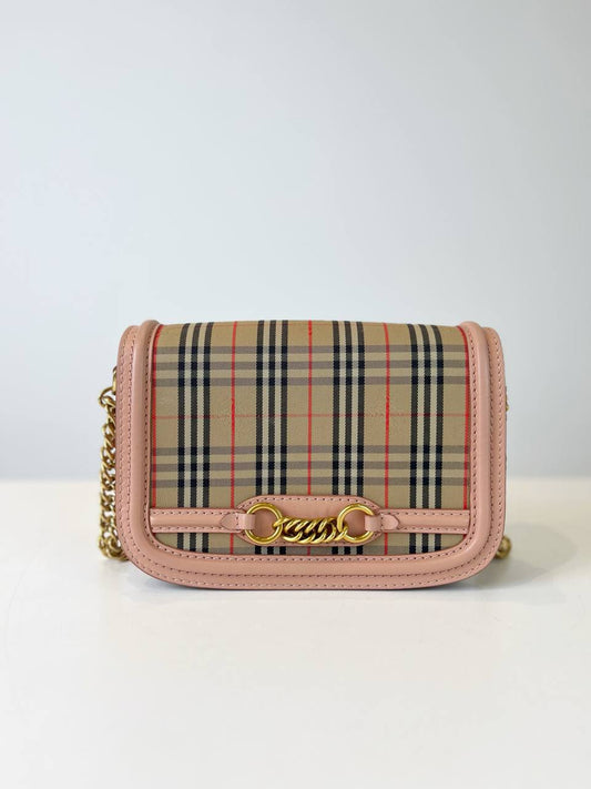 BURBERRY 1983 CHECK LINK PINK BAG