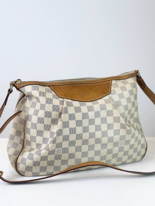 LOUIS VUITTON SIRACUSA DAMIER AZUR MM SHOULDER BAG