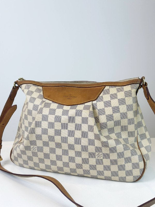 LOUIS VUITTON SIRACUSA DAMIER AZUR MM SHOULDER BAG