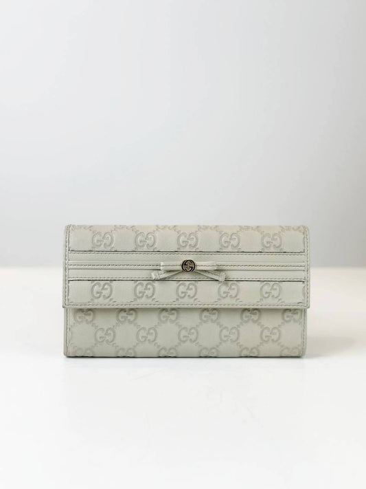 GUCCI RIBBON WHITE LONG WALLET