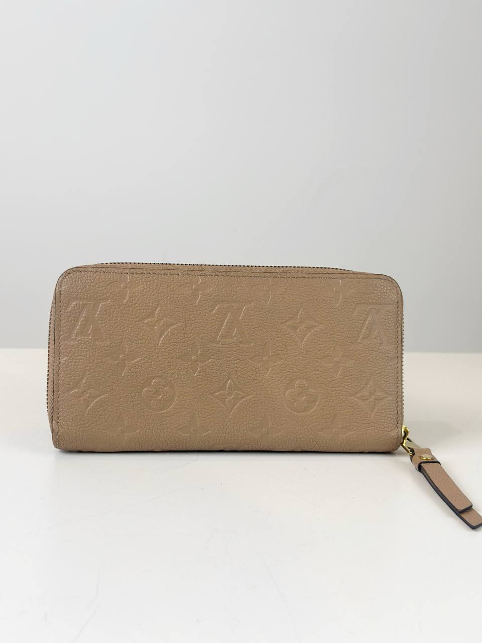 LOUIS VUITTON MONOGRAM EMPREINTE BEIGE ZIPPY LONG WALLET