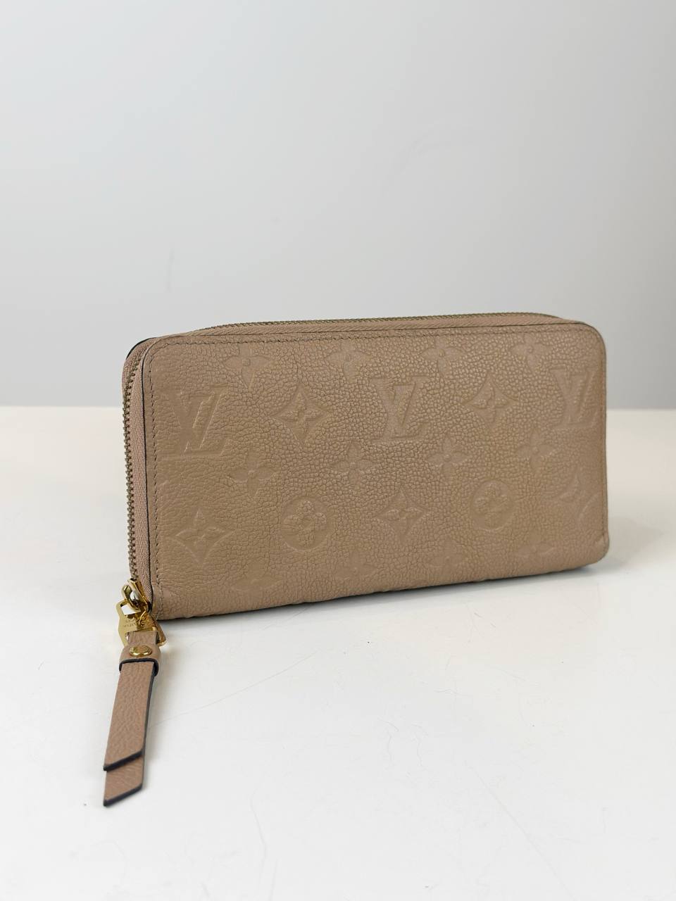 LOUIS VUITTON MONOGRAM EMPREINTE BEIGE ZIPPY LONG WALLET