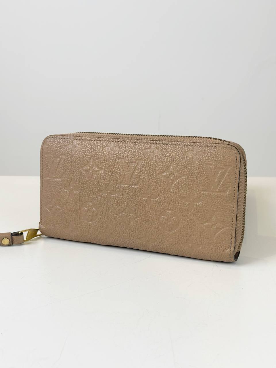 LOUIS VUITTON MONOGRAM EMPREINTE BEIGE ZIPPY LONG WALLET