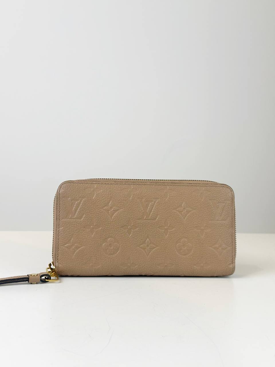 LOUIS VUITTON MONOGRAM EMPREINTE BEIGE ZIPPY LONG WALLET
