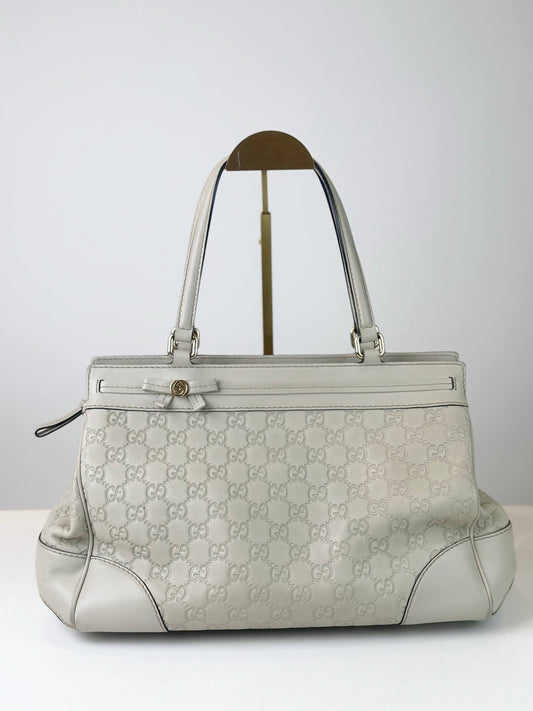 GUCCI GUCCISSIMA MAYFAIR WHITE TOTE BAG