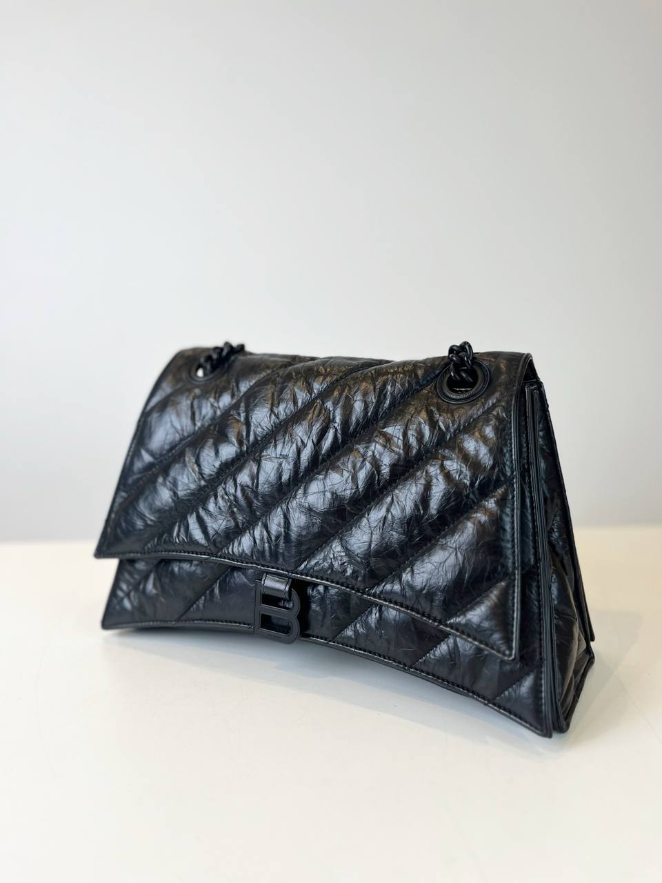 Balenciaga Crush Chain Bag Large in Black Calfskin