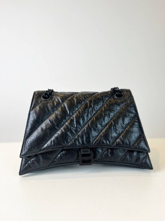 Balenciaga Crush Chain Bag Large in Black Calfskin