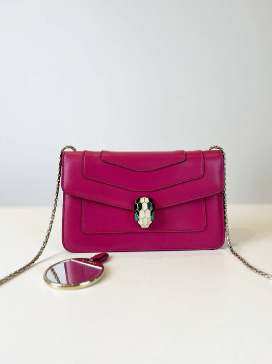 BVLGARI SERPENTI FOREVER LEATHER PINK SHOULDER BAG