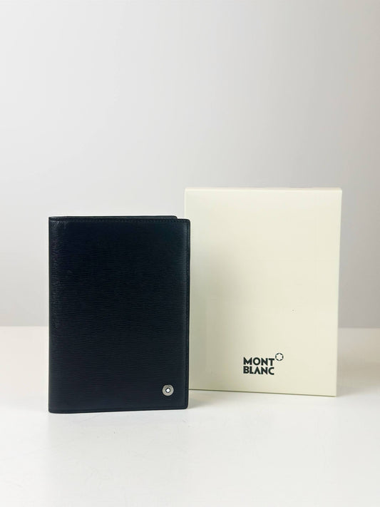 MONTBLANC BLACK LEATHER PASSPORT HOLDER