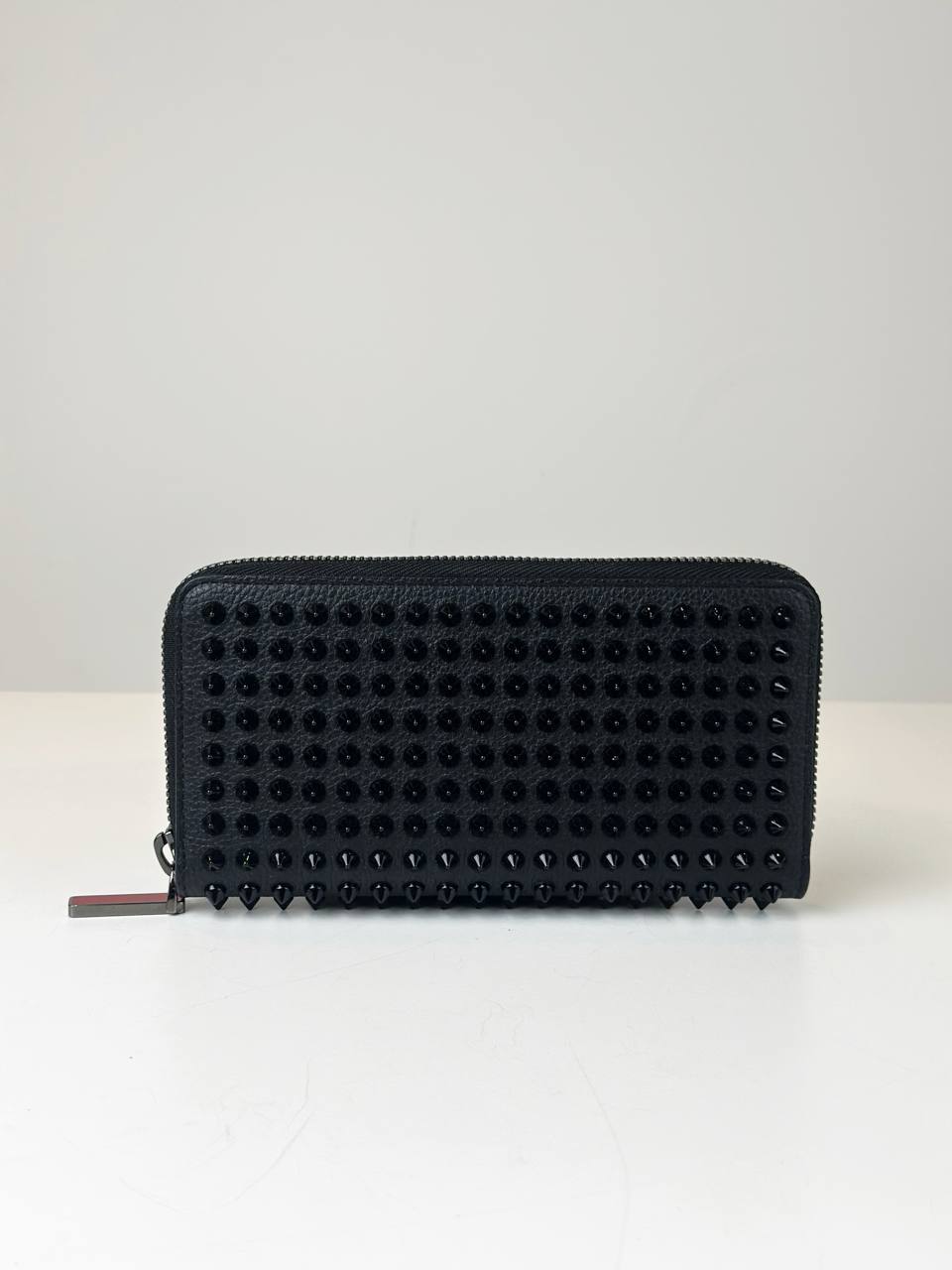 CHRISTIAN LOUBOUTIN PANETTONE SPIKE BLACK LONG WALLET