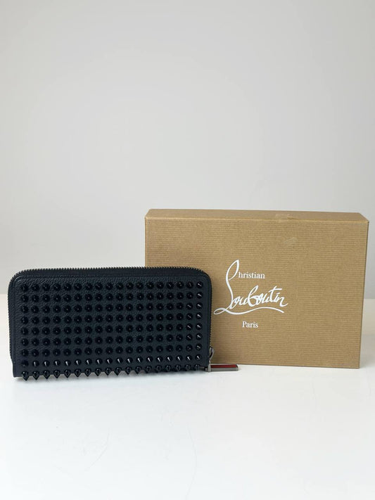 CHRISTIAN LOUBOUTIN PANETTONE SPIKE BLACK LONG WALLET