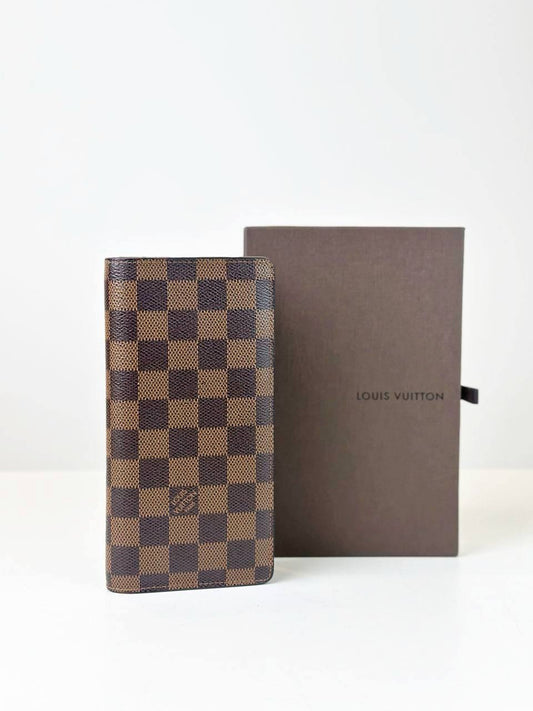 LOUIS VUITTON DAMIER EBENE BRAZZA WALLET FULL SET
