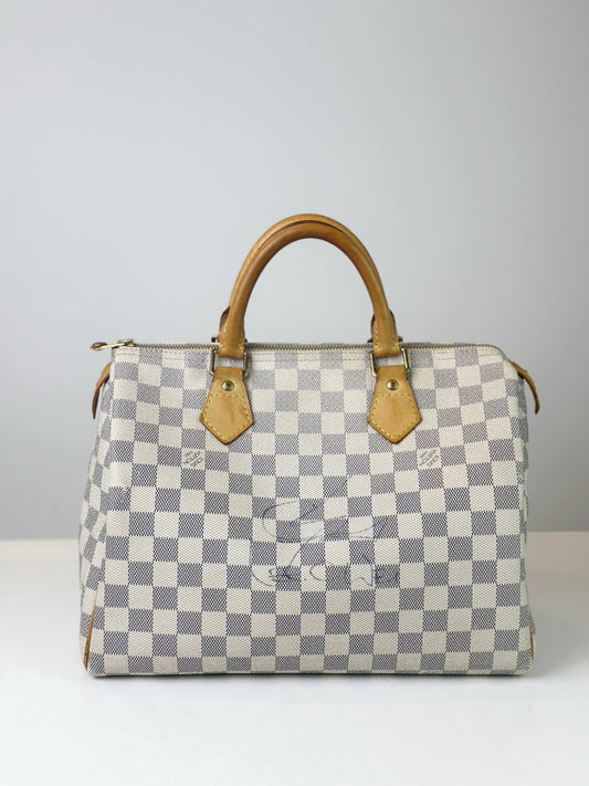 LOUIS VUITTON SPEEDY 30 DAMIER AZUR TOP HANDLE BAG