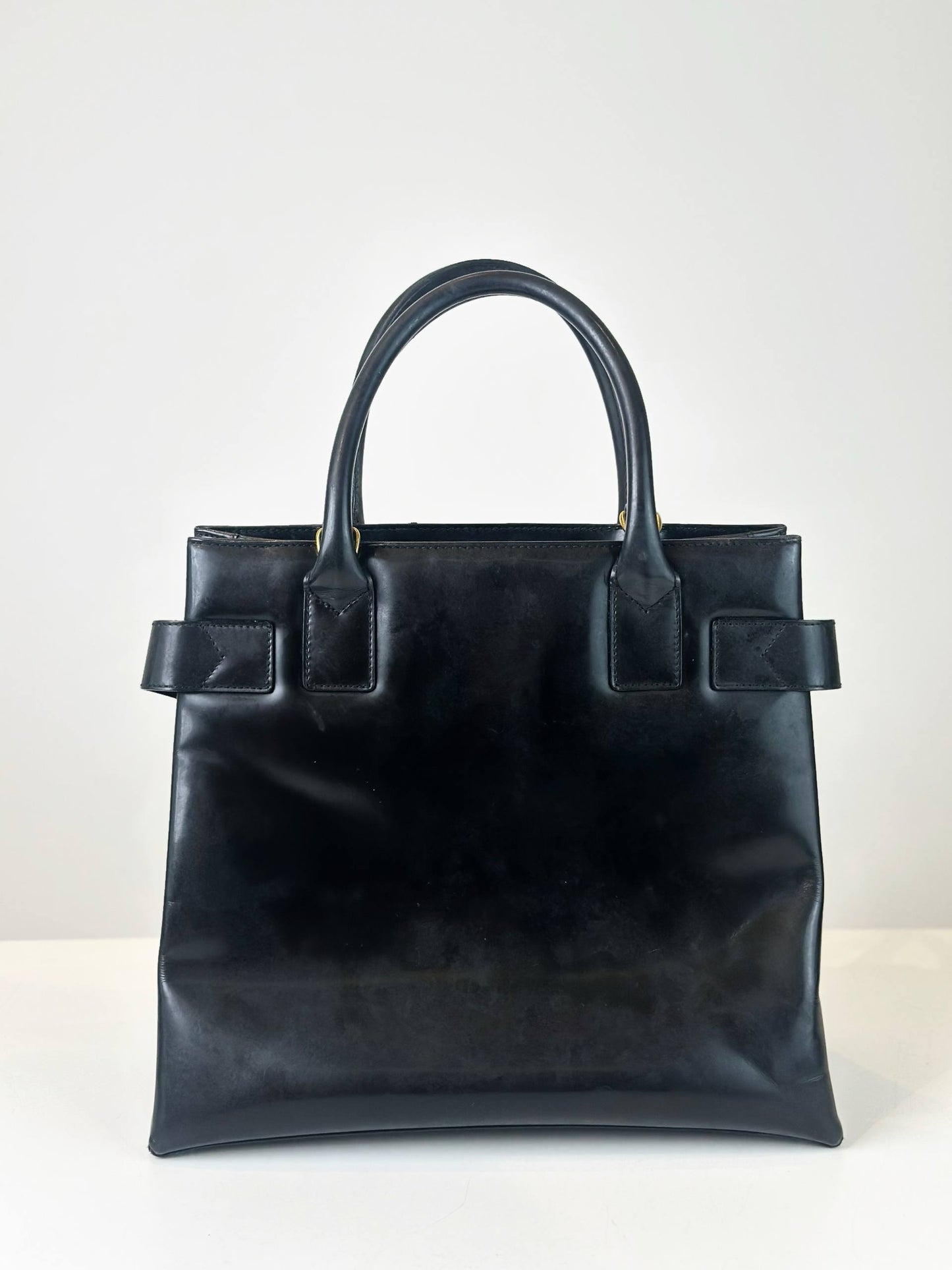 GUCCI BLACK LEATHER HANDBAG