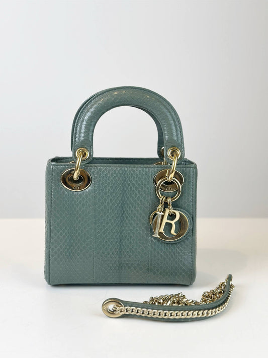 Dior Lady Dior Python Bag Mini Size