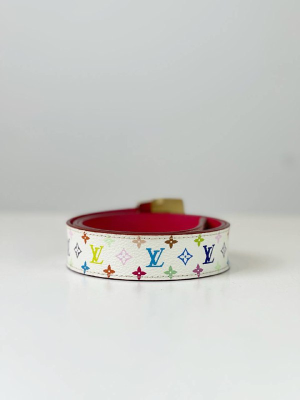 LOUIS VUITTON WHITE MULTICOLOR REVERSIBLE BELT