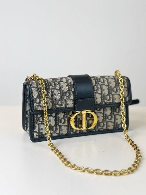 CHRISTIAN DIOR MONTAIGNE EAST WEST BAG WITH CHAIN