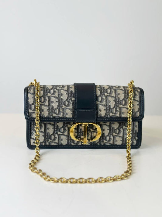 CHRISTIAN DIOR MONTAIGNE EAST WEST BAG WITH CHAIN