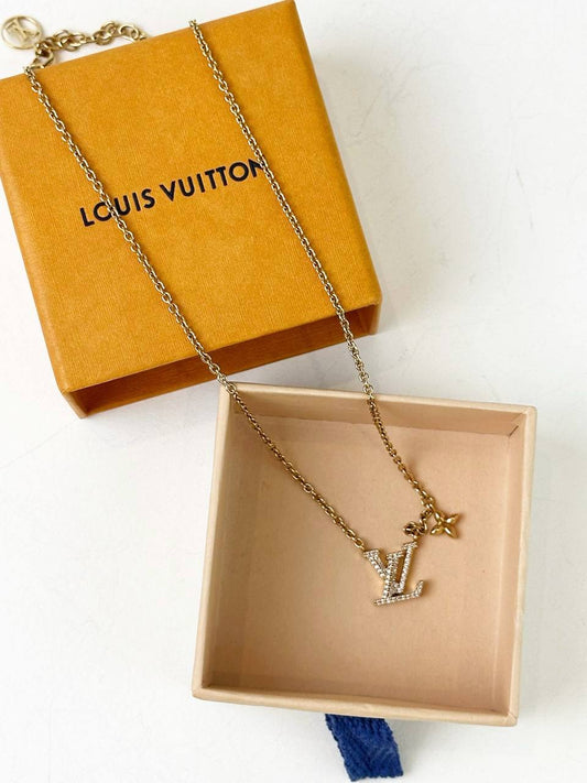LOUIS VUITTON CRYSTAL ICONIC PENDANT NECKLACE