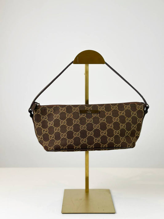 GUCCI GG CANVAS BOAT POCHETTE BAG