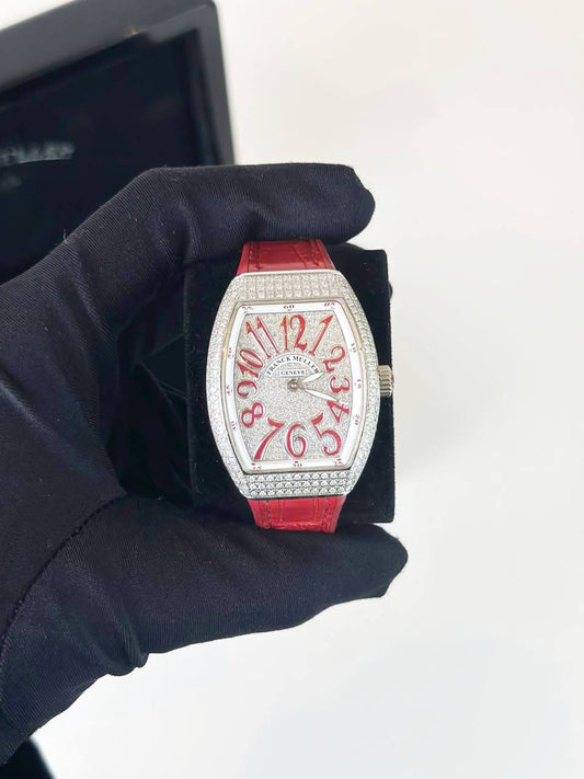 FRANCK MULLER VANGUARD RED DIAMOND DIAL WATCH